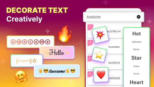 Kule symboler og tegn screenshot