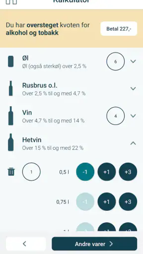 Kvoteappen screenshot