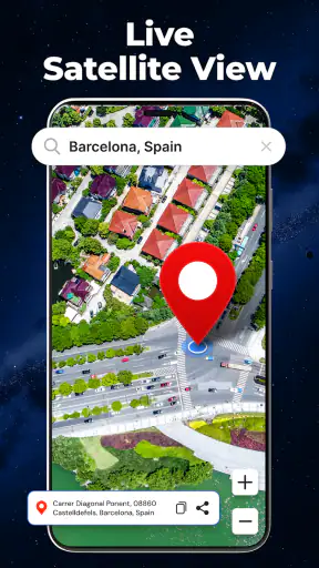 Live Earth-kart -GPS-satellitt screenshot