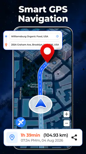 Live Earth-kart -GPS-satellitt screenshot