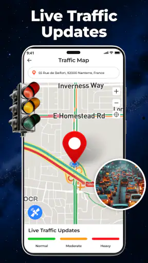 Live Earth-kart -GPS-satellitt screenshot