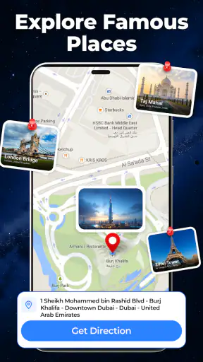 Live Earth-kart -GPS-satellitt screenshot
