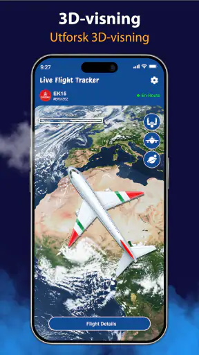Live flysporing - 3D-visning screenshot