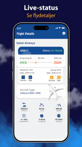 Live flysporing - 3D-visning screenshot