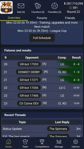 ManagerLeague Football Manager screenshot
