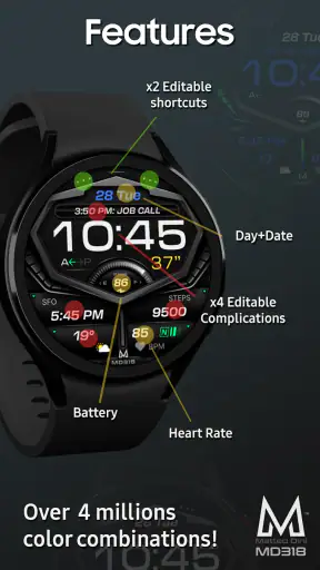 MD318 3D Digital Watch Face screenshot