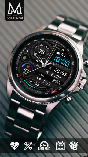MD324 Hybrid watch face screenshot