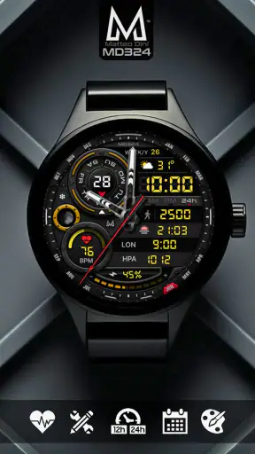 MD324 Hybrid watch face screenshot