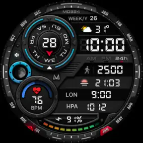 MD324 Hybrid watch face screenshot