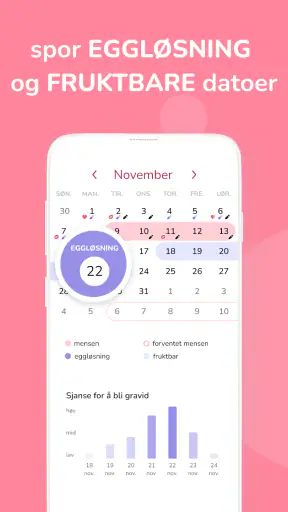 Menstruasjonskalender screenshot