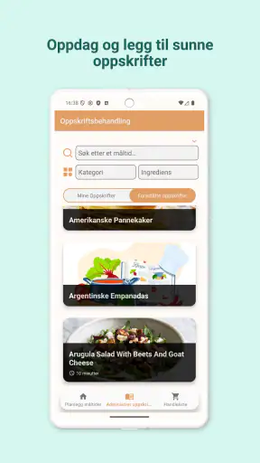 Middagsplanlegger Handleliste screenshot