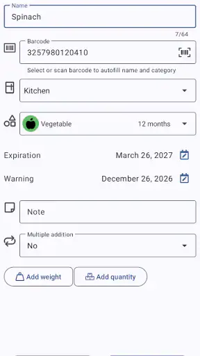 My Freezer screenshot