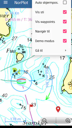 NorPlot sjøkart / kartplotter screenshot