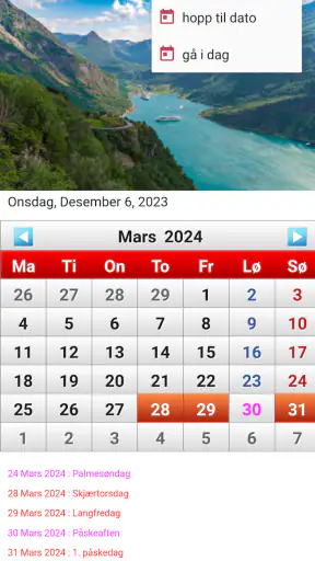 Norsk Kalender 2026 screenshot