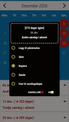 Norsk Kalender 2026 Ukenummer screenshot