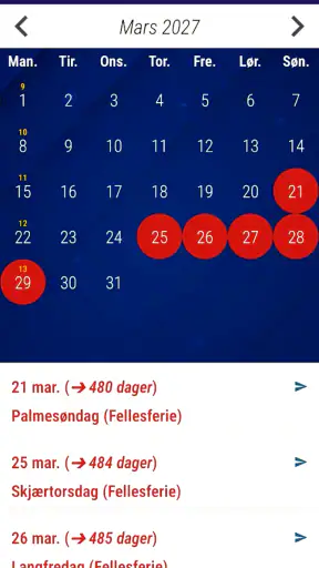 Norsk Kalender 2026 Ukenummer screenshot