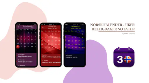 Norsk Kalender med Ukenummer screenshot