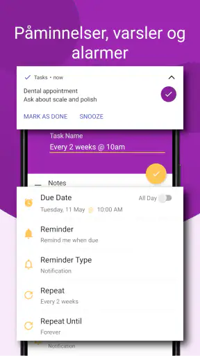 Oppgaver: Oppgaveliste screenshot