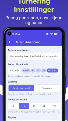 Padel Americano-generator screenshot