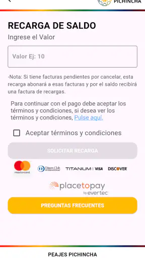 Peajes Pichincha V2 screenshot