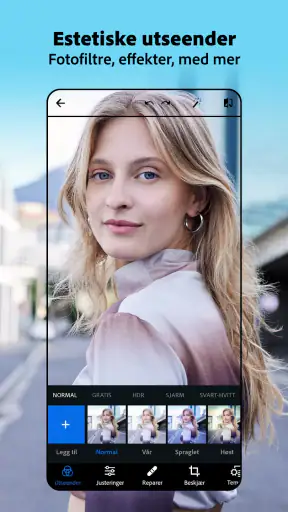 Photoshop Express: Redigering screenshot