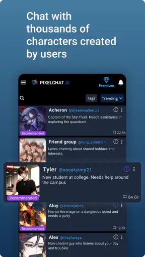 PixelChat – AI-karakter Chat screenshot