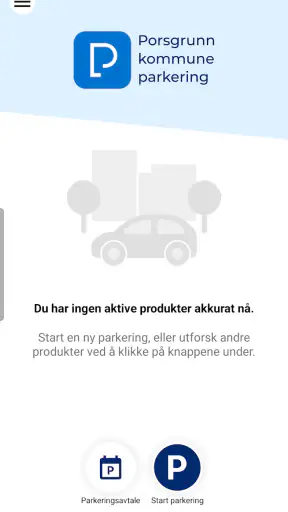Porsgrunn kommune parkering screenshot