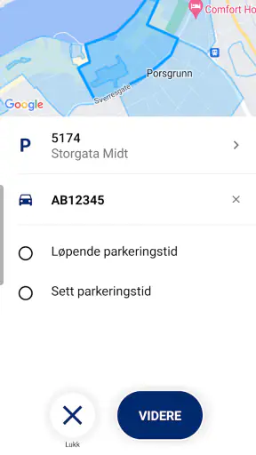 Porsgrunn kommune parkering screenshot