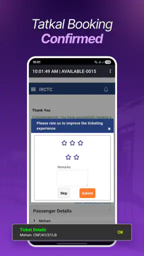 Quick Tat Kal - Train Ticket screenshot