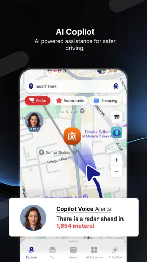 Radar GO-X: HUD, GPS, kart screenshot