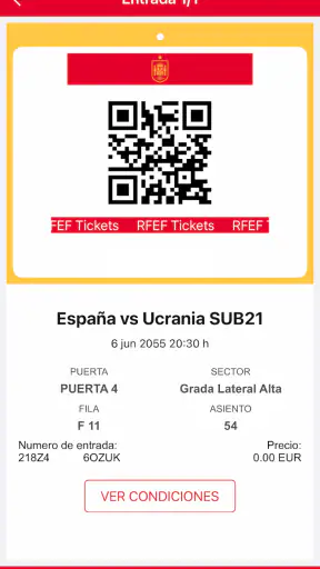 RFEF Tickets screenshot