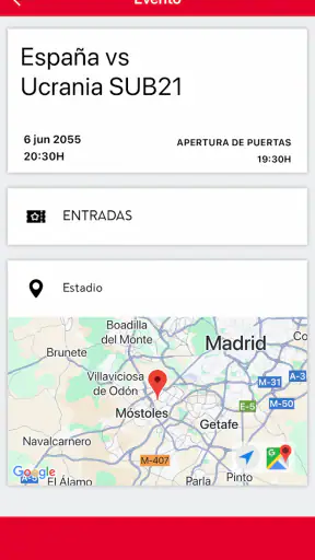 RFEF Tickets screenshot