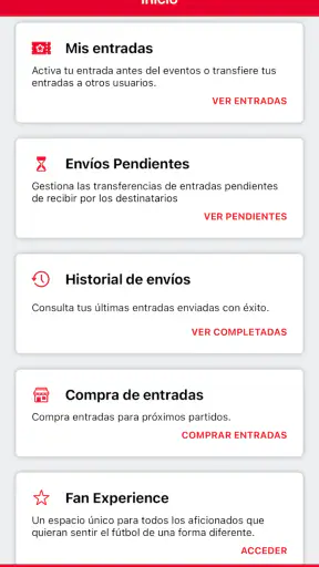 RFEF Tickets screenshot