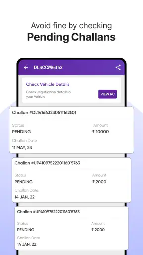RTO Vehicle Info App, Challan screenshot