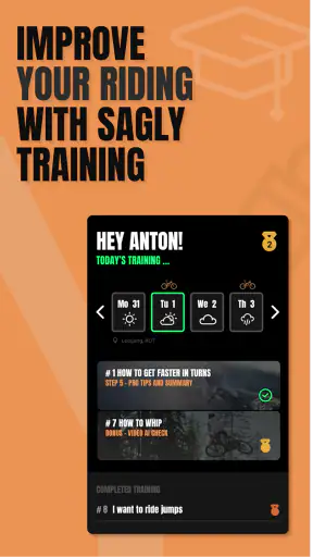 SAGLY sporingsenhet mtb-sykkel screenshot