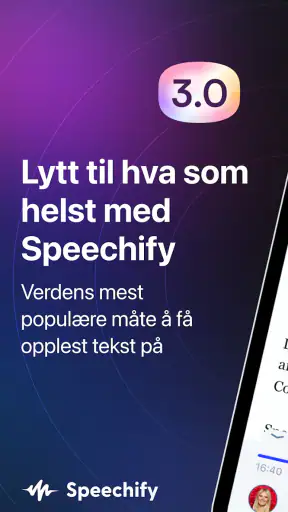 Speechify Tekst til tale-lyd screenshot