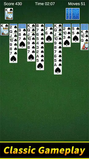 Spider Solitaire-spillet screenshot