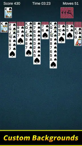 Spider Solitaire-spillet screenshot