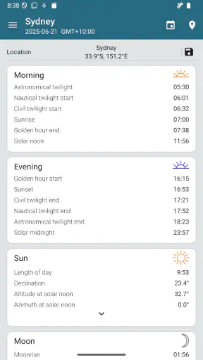 Sun Position: Sunrise & Sunset screenshot