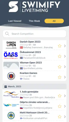 Swimify Livetiming screenshot