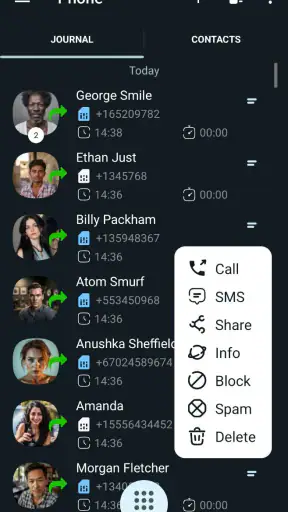 Telefon + Kontakter og Anrop screenshot