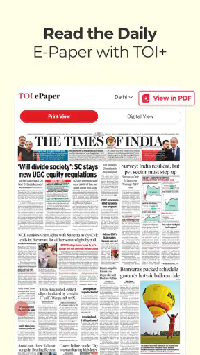 TOI English News, Daily ePaper screenshot