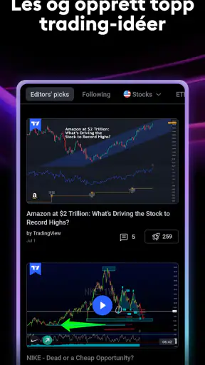 TradingView - Aksjer og Krypto screenshot