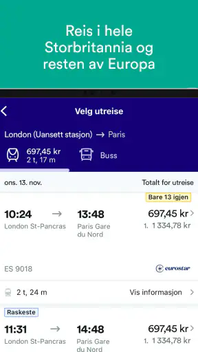 Trainline: Togreiser i Europa screenshot