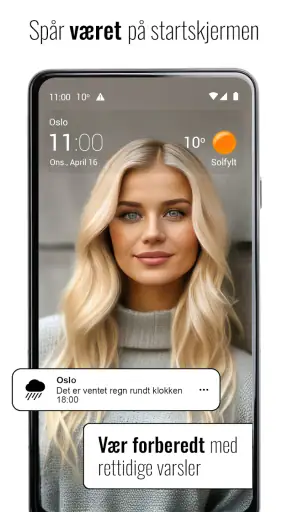 Transparente klokke og vær screenshot