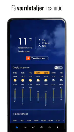 Transparente klokke og vær screenshot