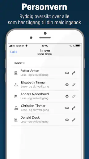 Transponder Meldingsbok screenshot