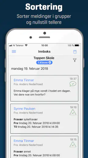 Transponder Meldingsbok screenshot