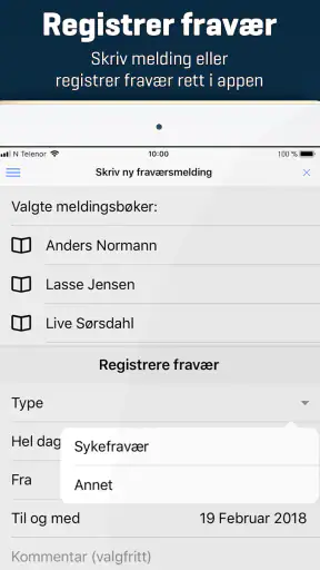 Transponder Meldingsbok screenshot