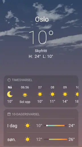 Været screenshot